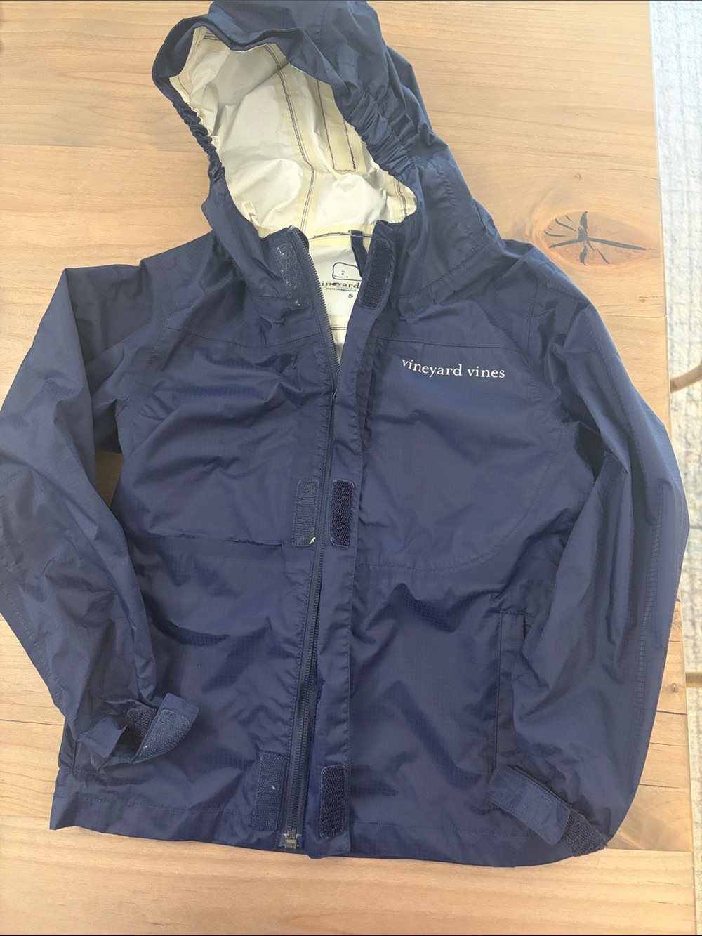 Vineyard Vines Navy Kids Hooded Raincoat